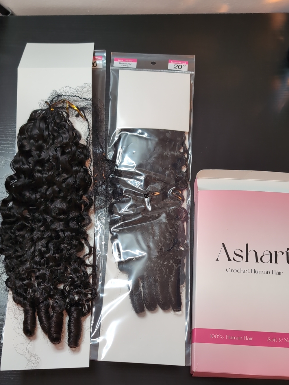 20 Inch 100 G Burmese Curly Human Hair Feather Crochet Natural Black